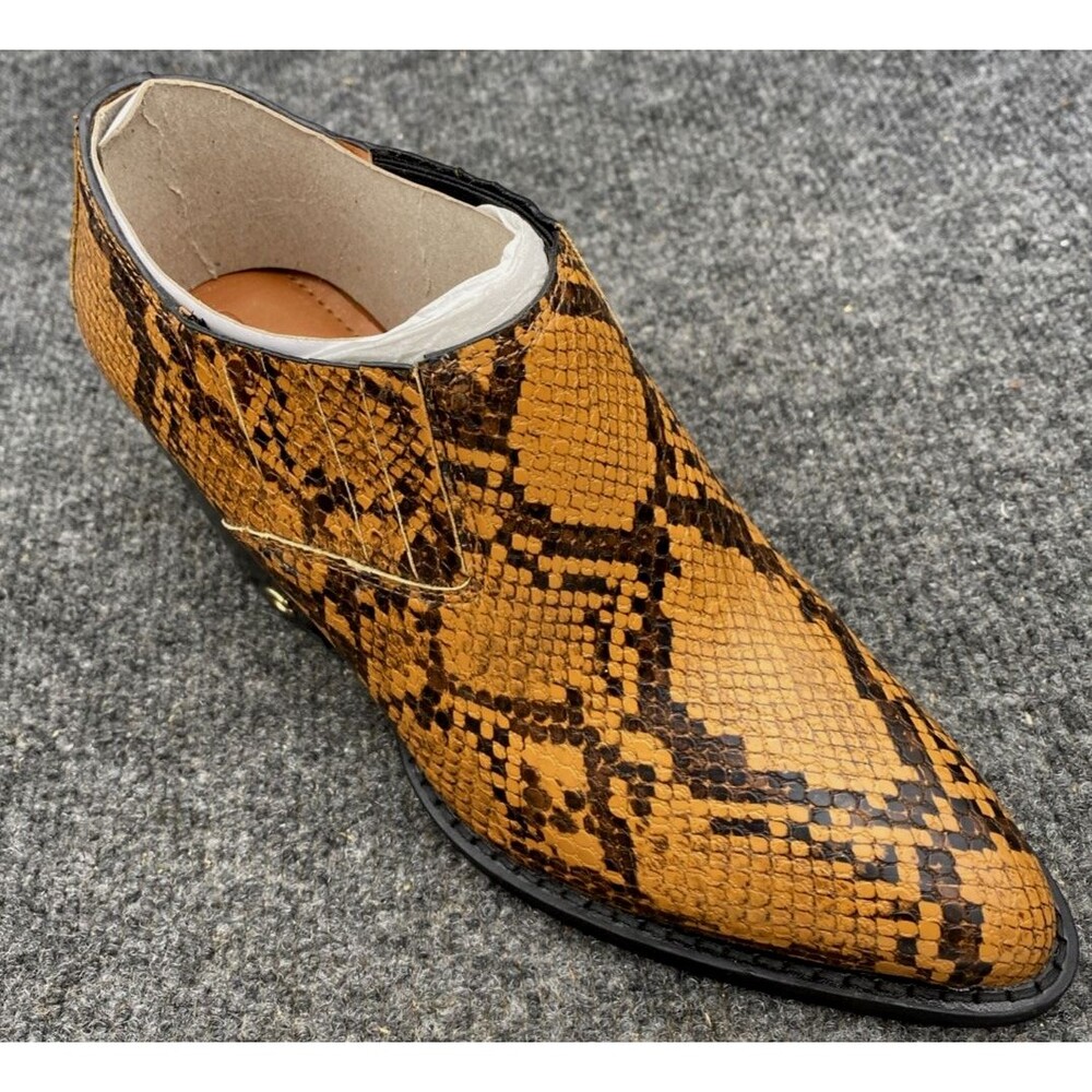 Coach Size 5c Low Western Booties Python Print Bl… - image 3